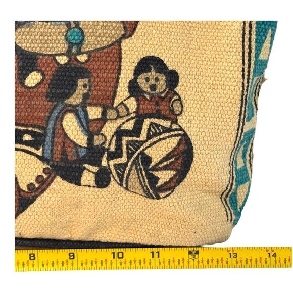 Story Teller Canvas Tote Bag El Paso Saddle Blankets Bag Western Aztec Vintage - Picture 3 of 8